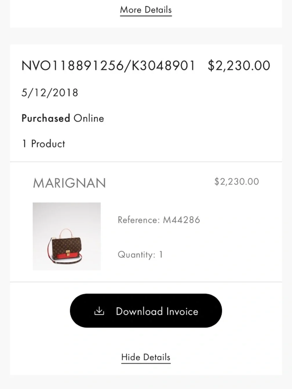 Louis vuitton MARIGNAN